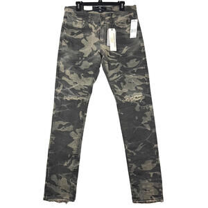 NEW Jordan Craig Legacy Edition Mens 34x32 Skinny Stacked Distressed Camo Jeans